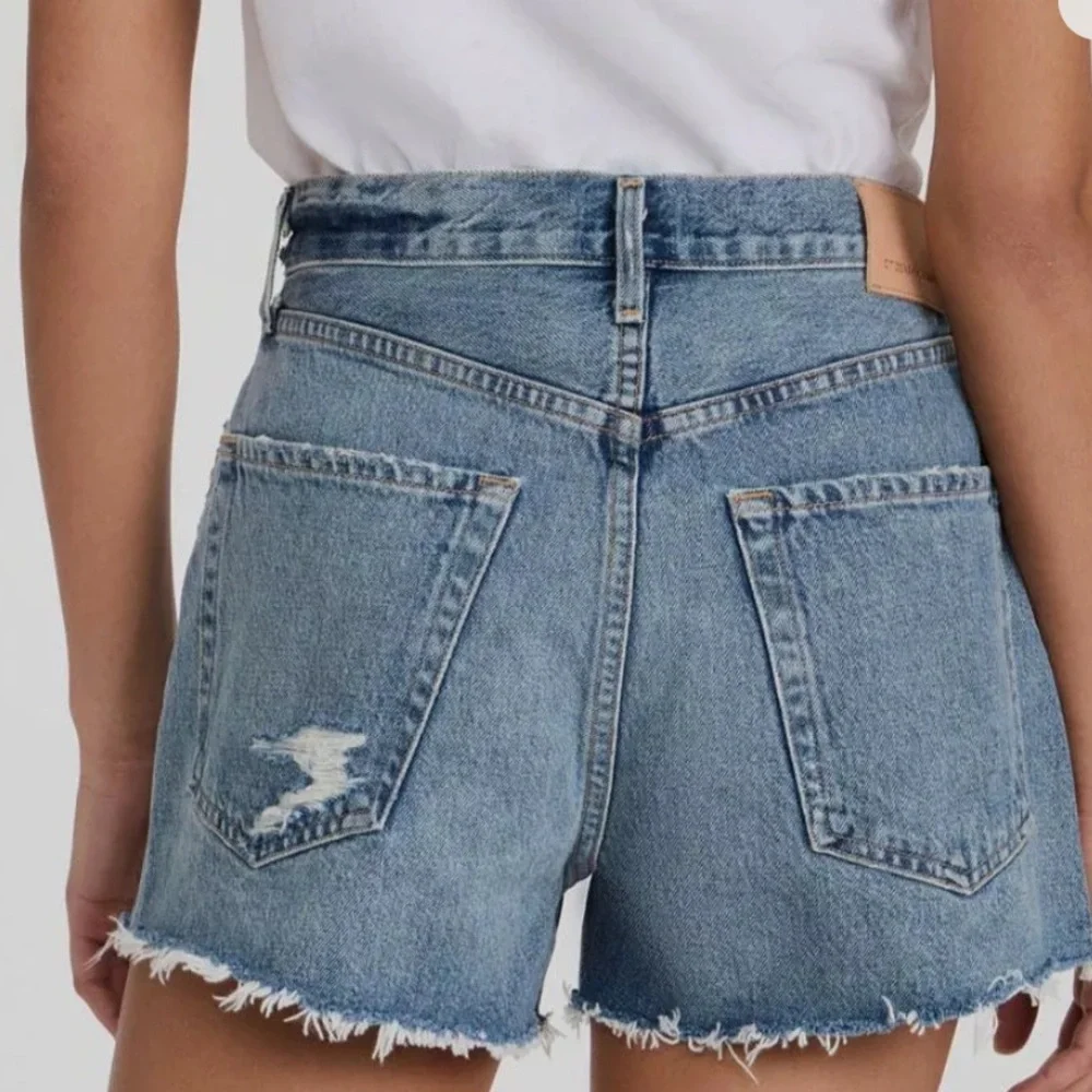Citizens Of Humanity Womens Blue Franca Pleated‎ Baggy Jean Shorts Size 31
